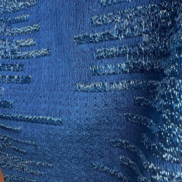 🩵Akris chic blue sparkly dress, size 10, EUC. Zip back, silk lined🩵